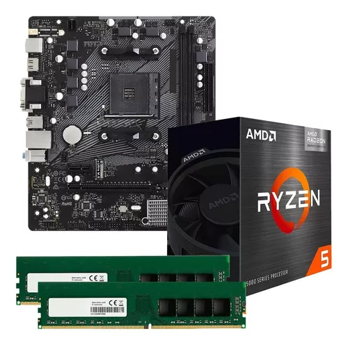Combo de actualización de hardware con placa madre, 			microprocesador y memoria RAM